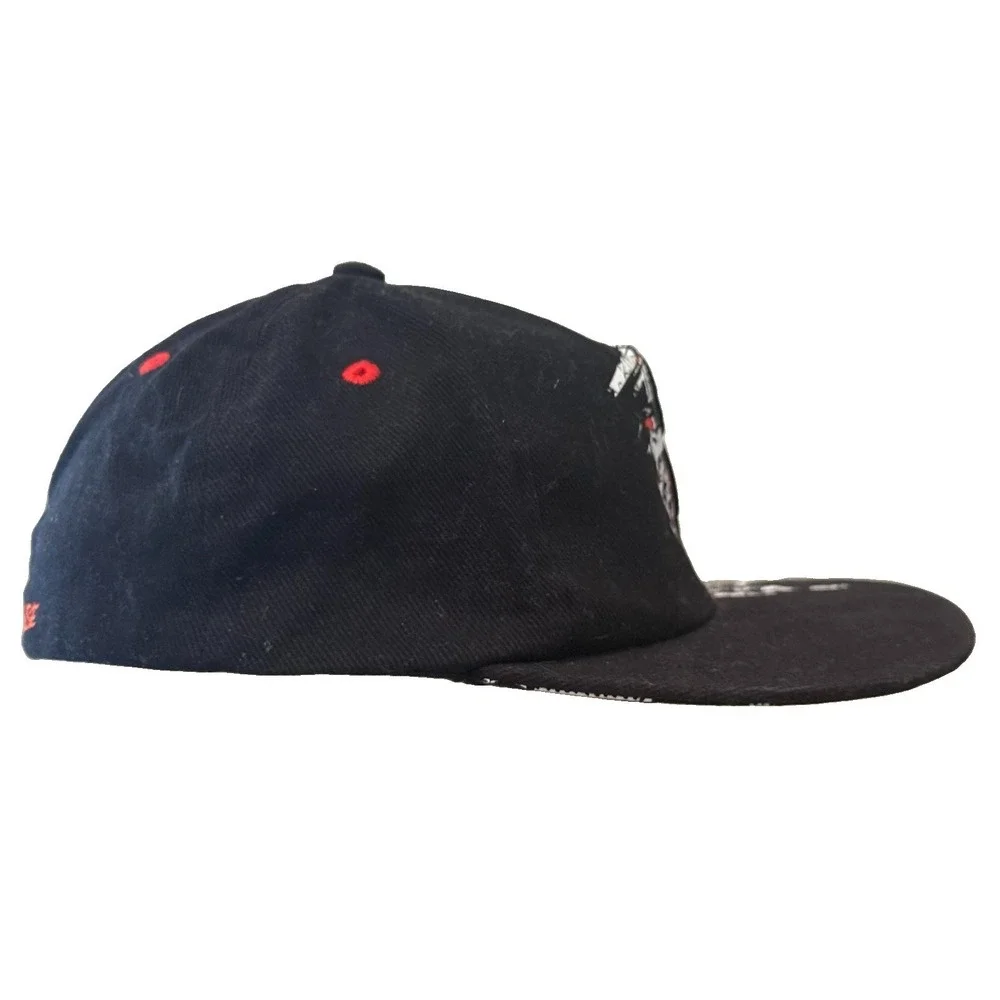 Disney Parks Mickey Mouse All Over Print Black Red Closed Back Hat Youth Size